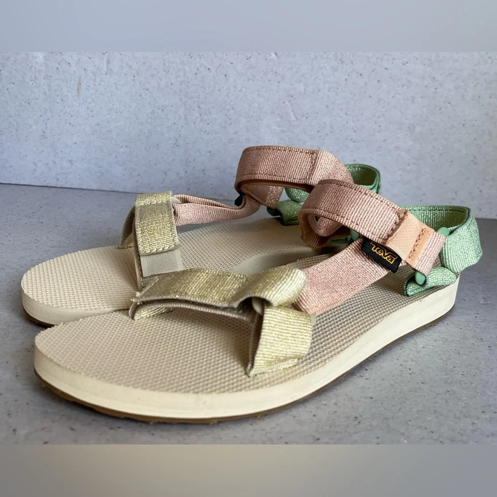 NEW Teva Original Universal Sandals 6 Metallic Clay Multi Walking Hiking Outdoor - Picture 2 of 7